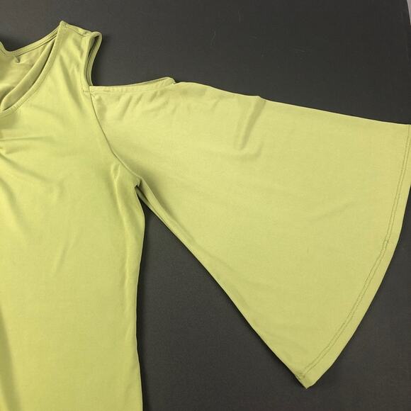 Carmen Mark Valvo green  Cold-shoulder blouse medium - Picture 5 of 8